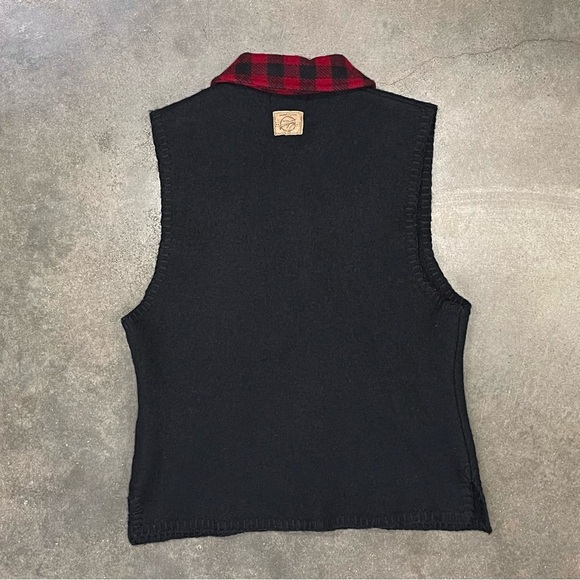 Vintage Woolrich Full Zip 100% Wool Buffalo Check Plaid Vest RARE - Picture 3 of 8